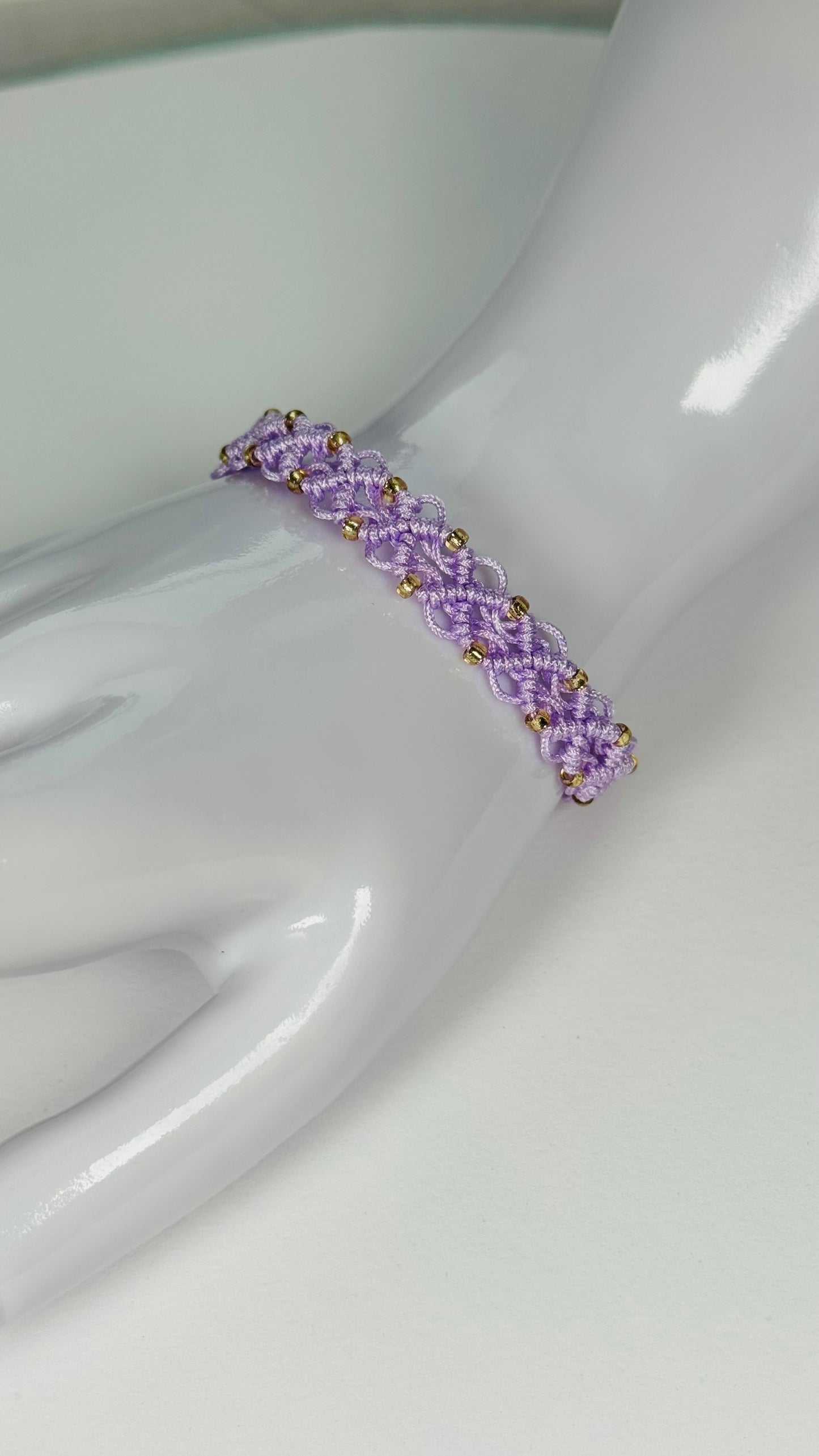 Makramee-Armband 💜 Lila Eleganz
