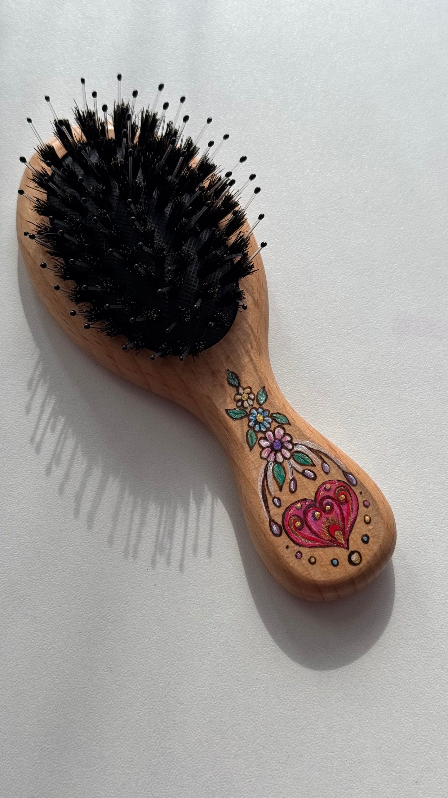 Mini Haarbürste mit Einhorn und mit Haarclips