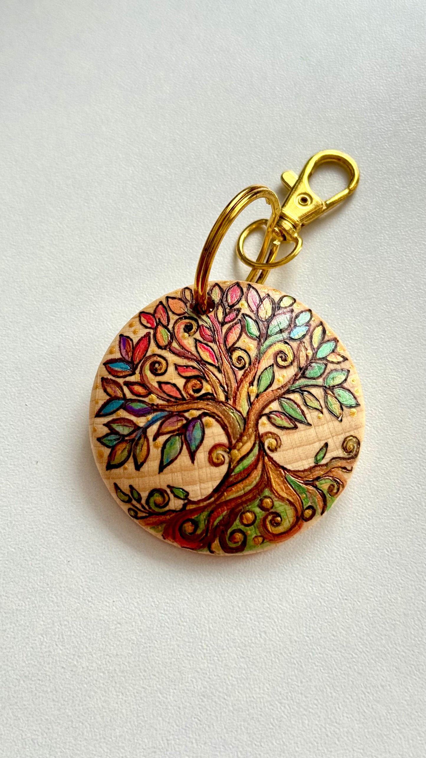 Holz-Schlüsselanhänger „Baum des Lebens“ – Feng Shui Talisman