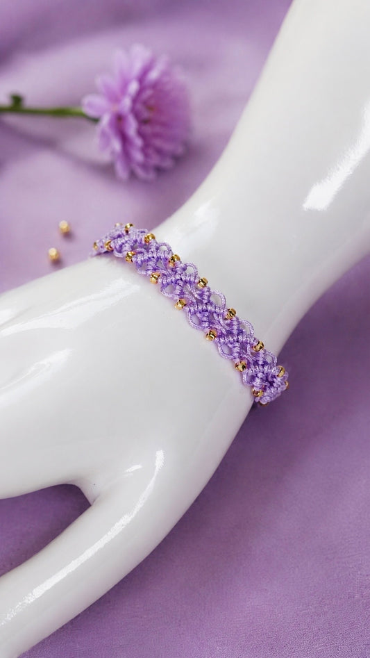 Makramee-Armband 💜 Lila Eleganz