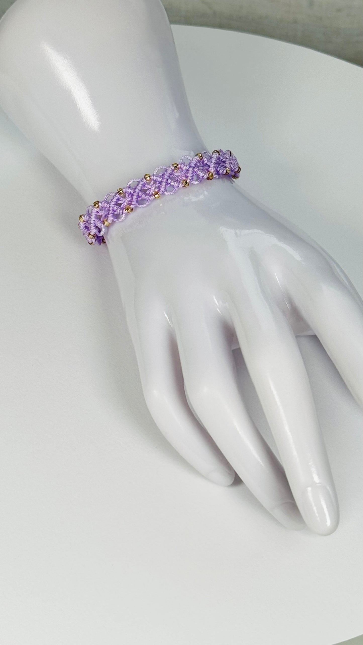 Makramee-Armband 💜 Lila Eleganz