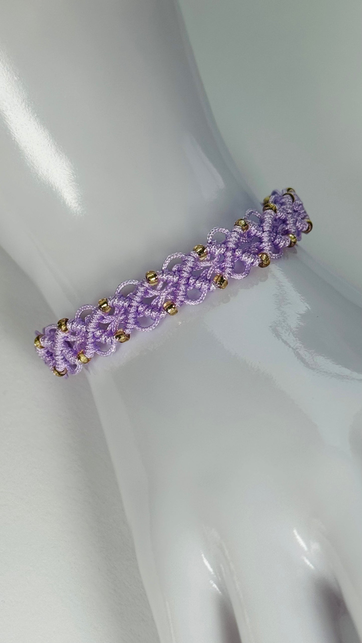 Makramee-Armband 💜 Lila Eleganz