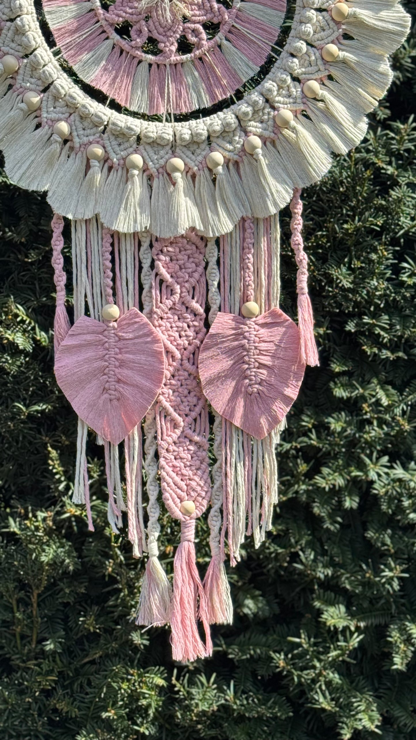 Makramee-Wandbild in sanften Natur- und Rosatönen 🤍🌸