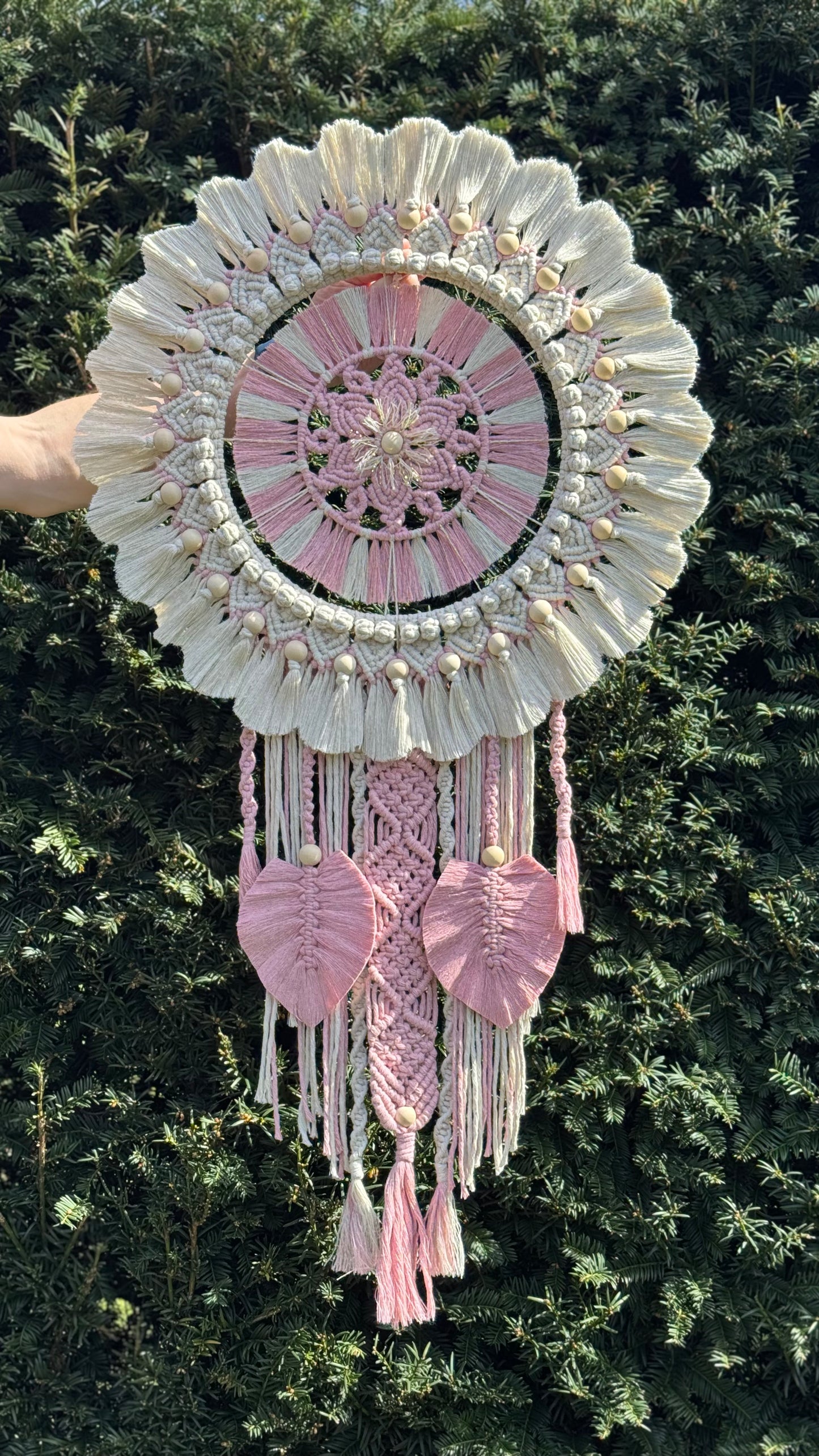 Makramee-Wandbild in sanften Natur- und Rosatönen 🤍🌸